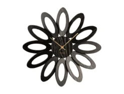 Wall clock Fiore wood veneer black