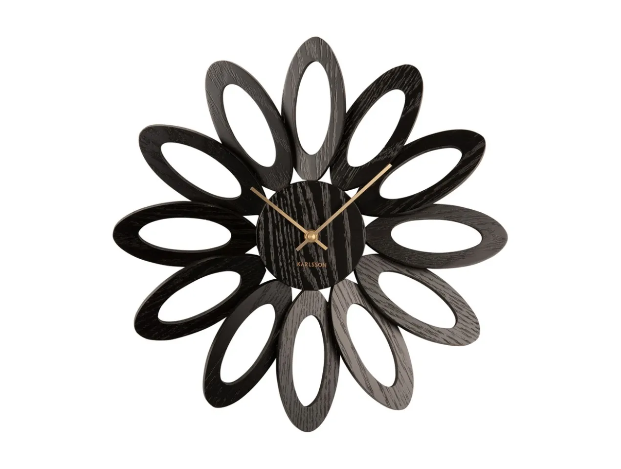 Wall clock Fiore wood veneer black