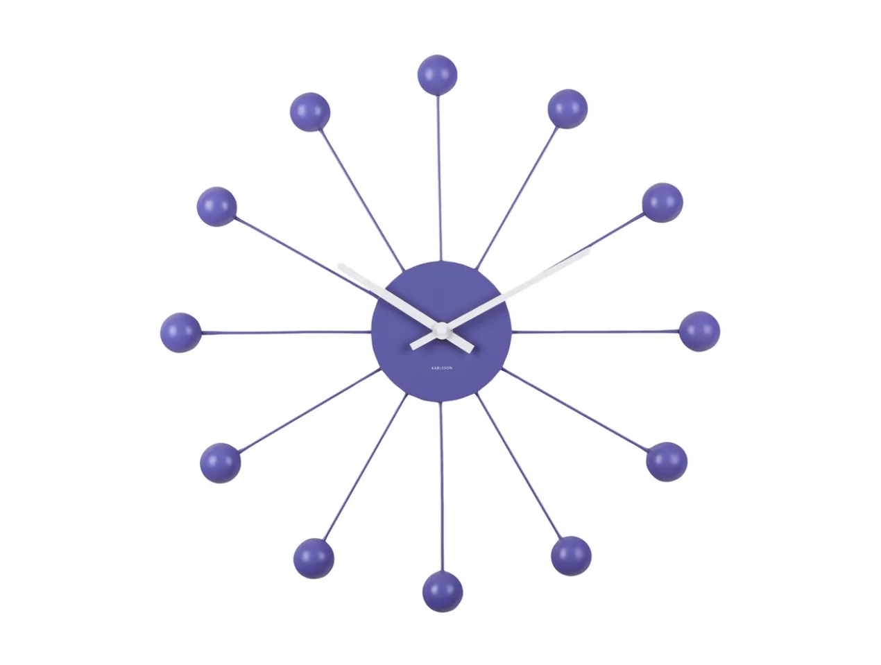 Wall clock Funky Spider bright purple
