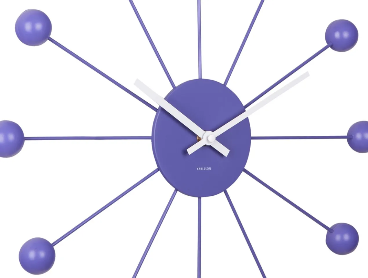 Wall clock Funky Spider bright purple