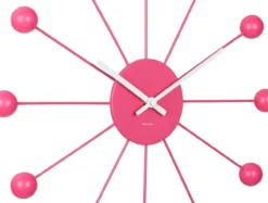 Wall clock Funky Spider bright pink