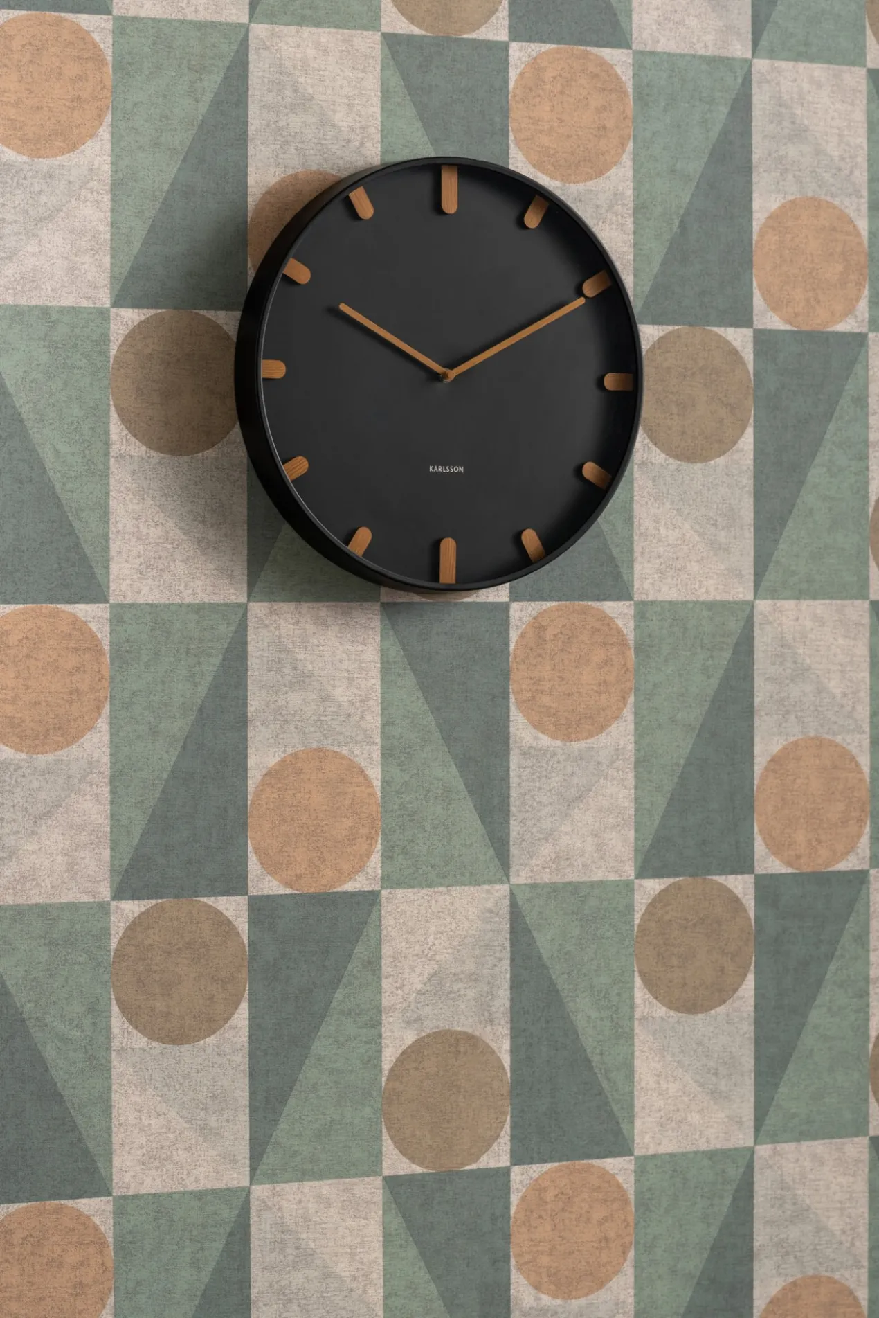 Wall clock Grace metal black