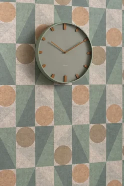 Wall clock Grace metal grayed jade