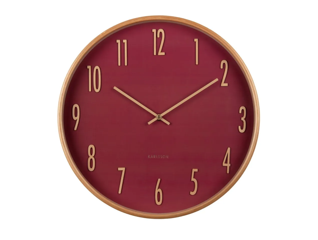 Wall clock Gracil wood blush red