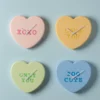 Wall clock Heart Candy soft pink