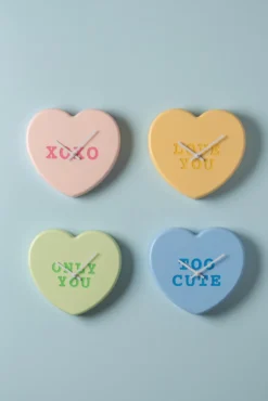 Wall clock Heart Candy soft pink