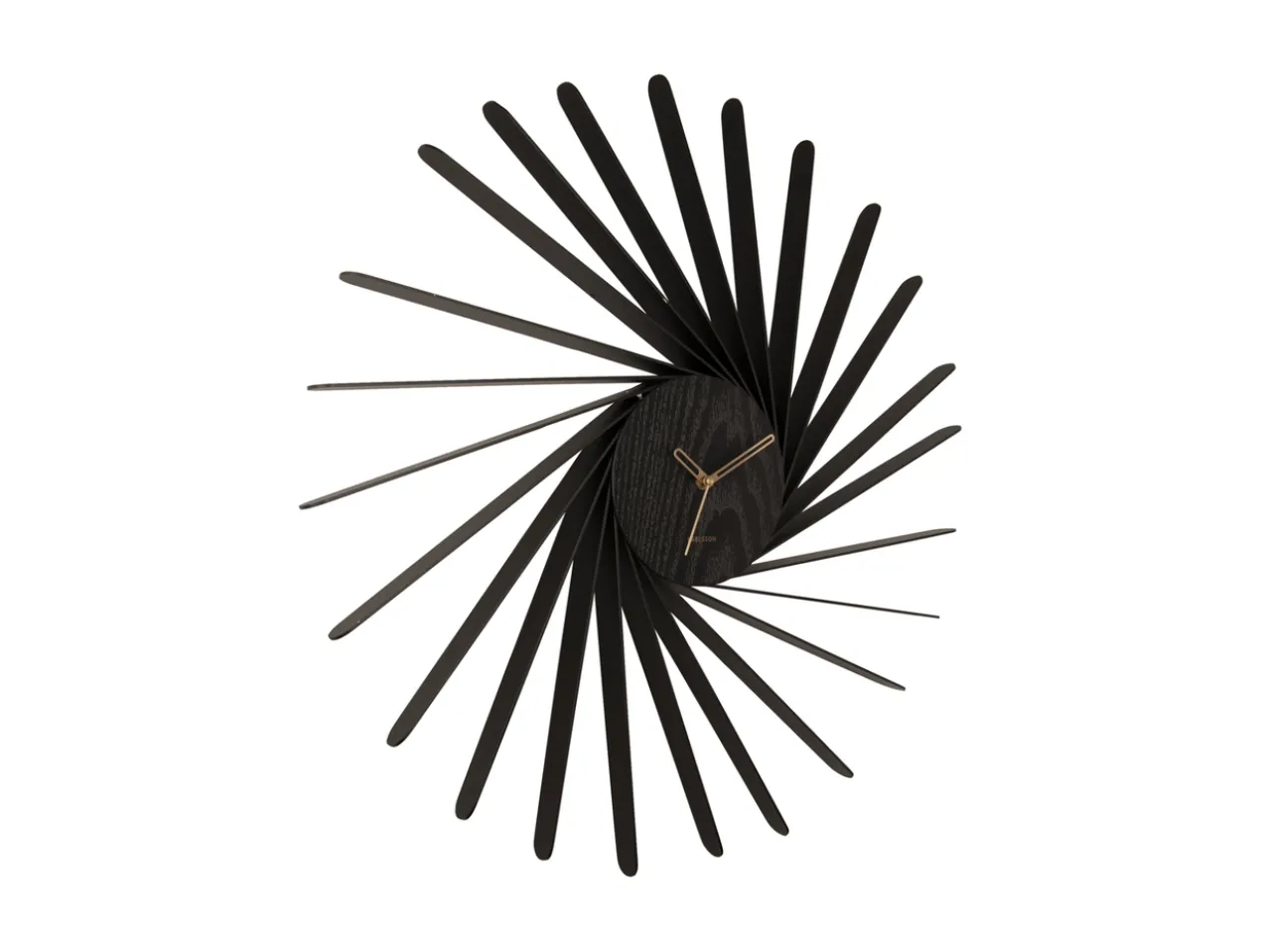 Wall clock Helix XL wood veneer black