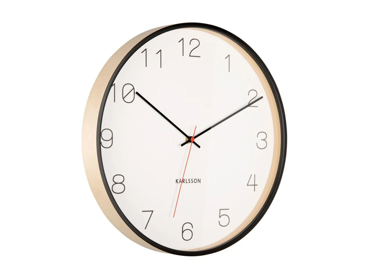Wall clock Joy wood w. black accents