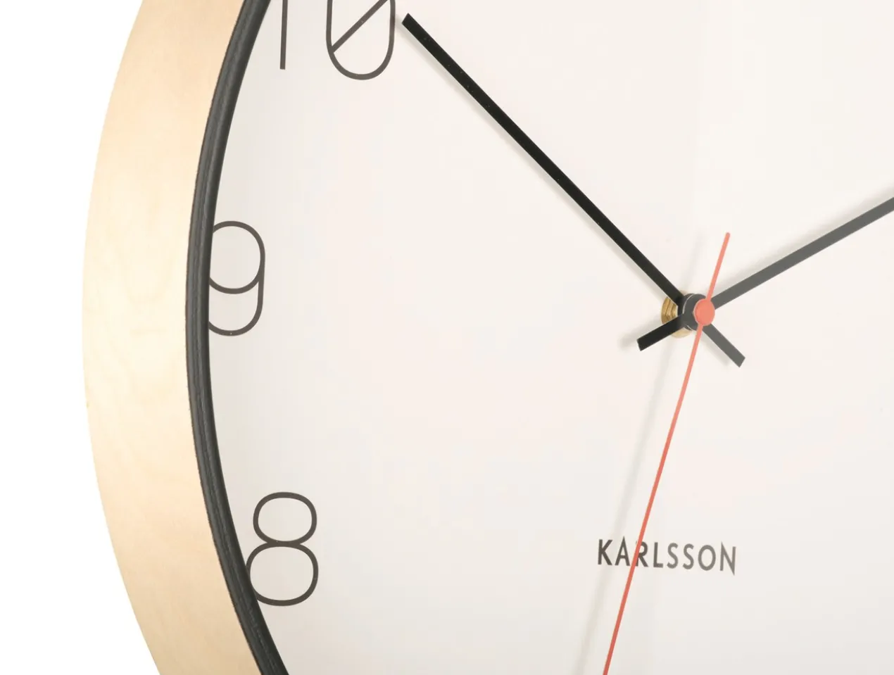 Wall clock Joy wood w. black accents