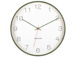 Wall clock Joy wood w. dark green accents