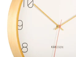 Wall clock Joy wood w. ochre yellow accents