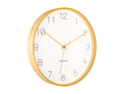 Wall clock Joy wood w. ochre yellow accents