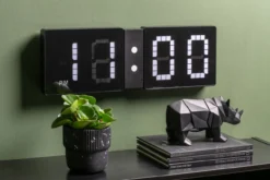 Wall clock LED Look flip black