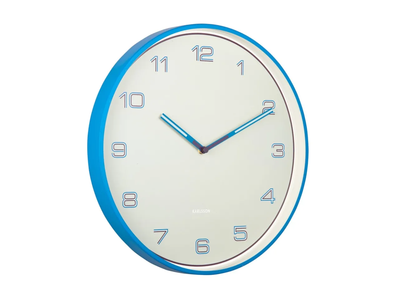 Wall clock Lined Numbers bright blue