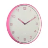 Wall clock Lined Numbers bright pink