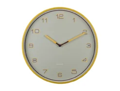 Wall clock Lined Numbers bright yellow