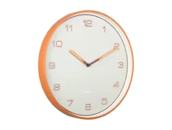 Wall clock Lined Numbers bright orange
