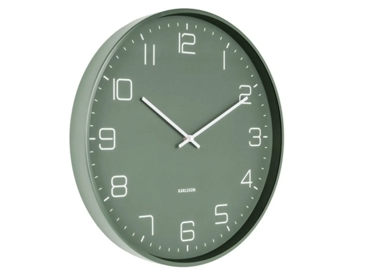 Wall clock Lofty iron matt green
