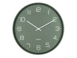 Wall clock Lofty iron matt green