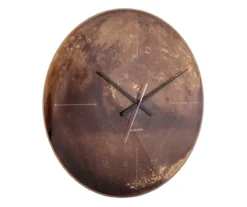 Wall clock Mars copper mirror glass, silent movem.