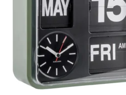 Wall clock Mini Flip green casing, black dial