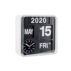 Wall clock Mini Flip white casing , black dial