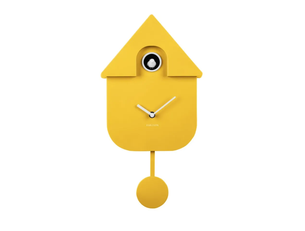 Wall clock Modern Cuckoo ABS bright yellow