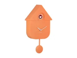Wall clock Modern Cuckoo ABS bright orange