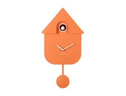 Wall clock Modern Cuckoo ABS bright orange