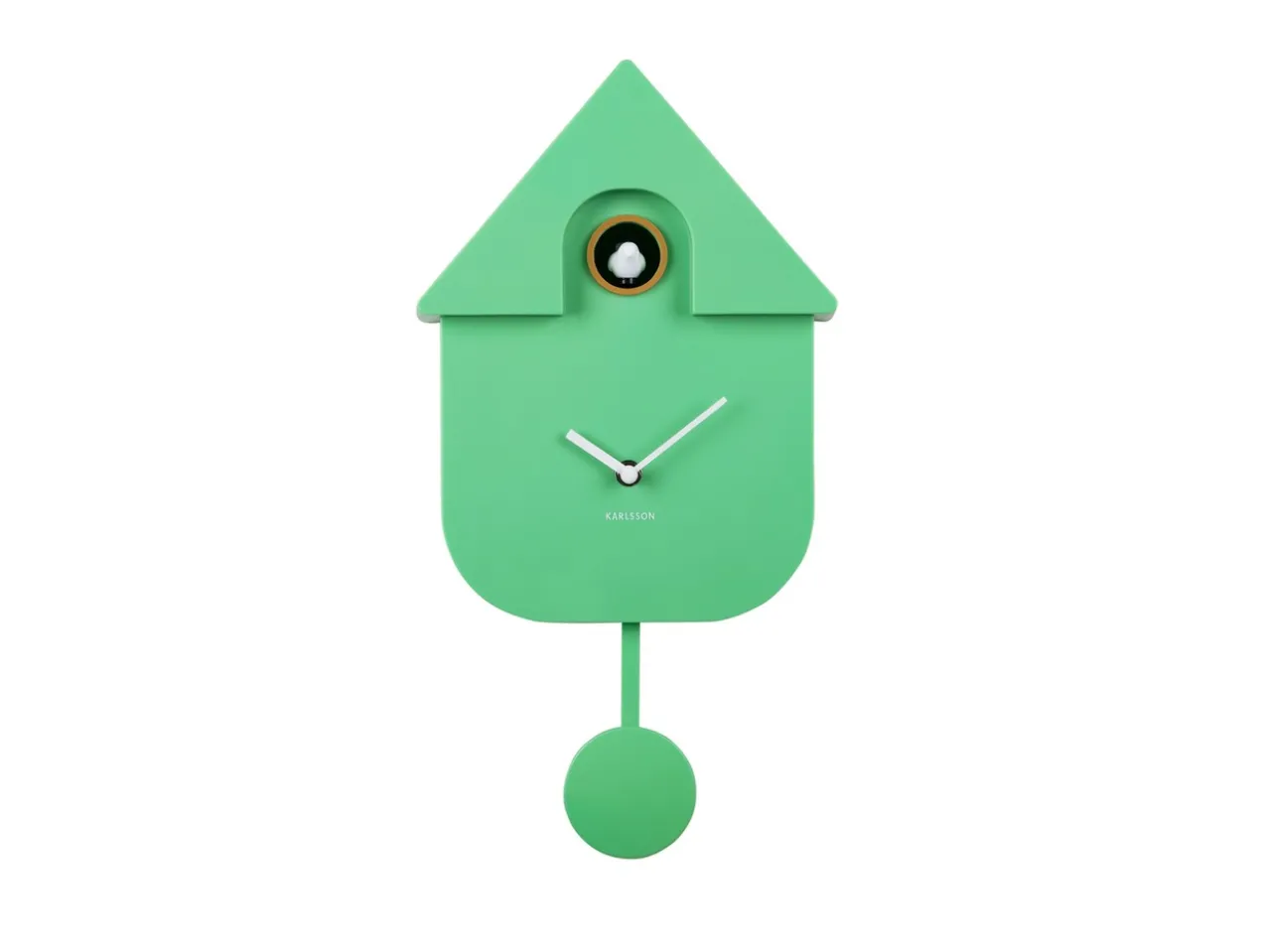 Wall clock Modern Cuckoo ABS bright green