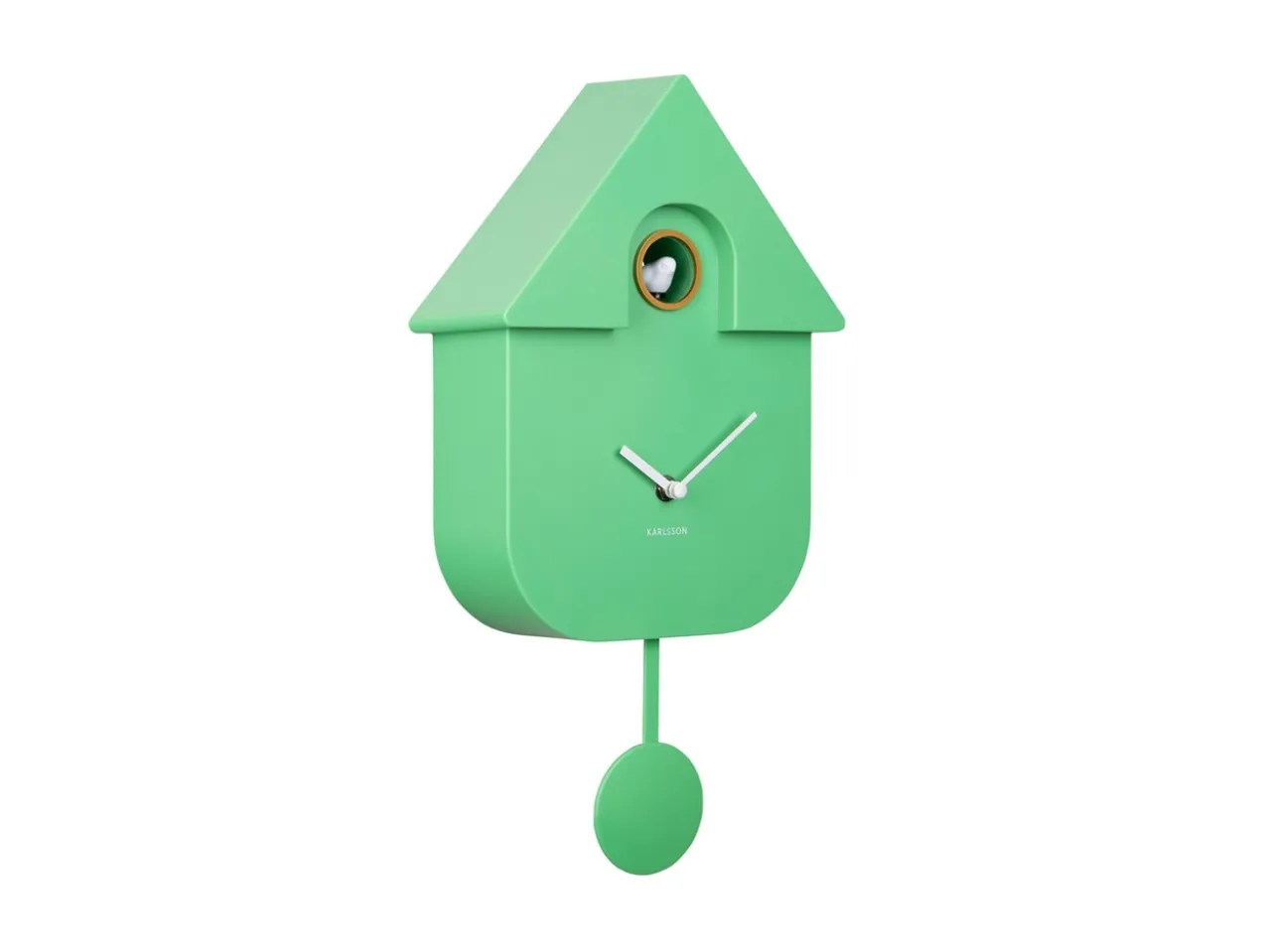 Wall clock Modern Cuckoo ABS bright green