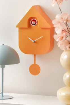 Wall clock Modern Cuckoo ABS bright blue