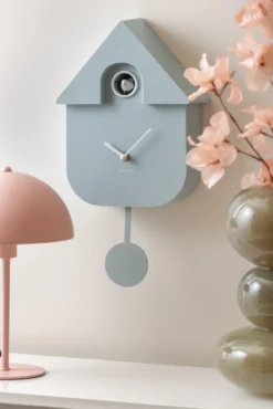 Wall clock Modern Cuckoo ABS bright blue