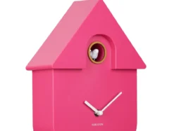 Wall clock Modern Cuckoo ABS bright pink