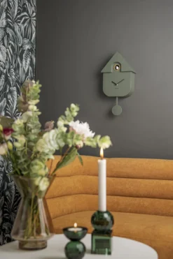 Wall clock Modern Cuckoo ABS jungle green