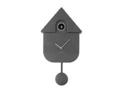 Wall clock Modern Cuckoo ABS metallic dark grey