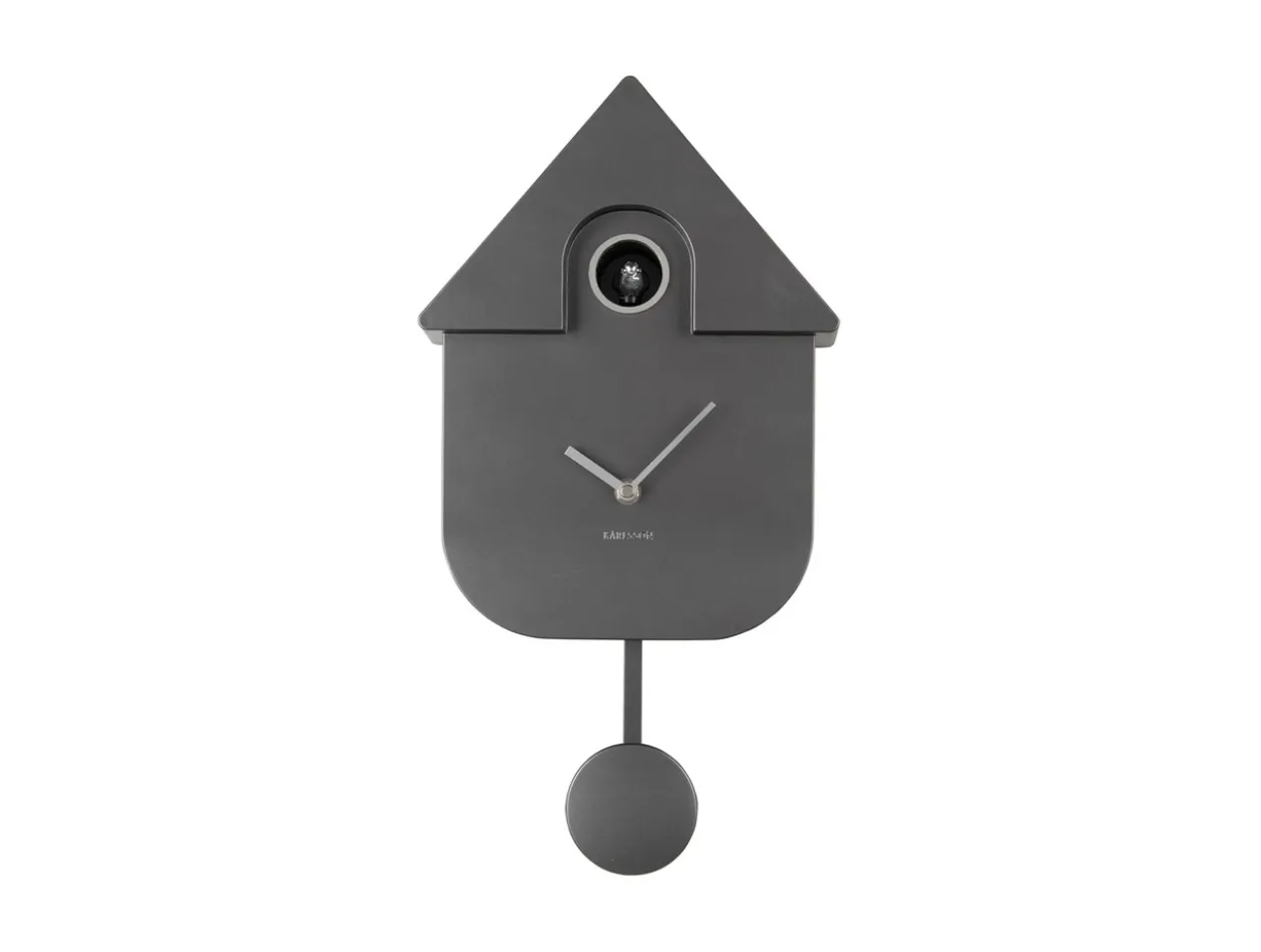 Wall clock Modern Cuckoo ABS metallic dark grey