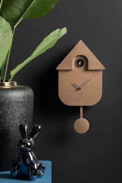 Wall clock Modern Cuckoo ABS metallic rose gold