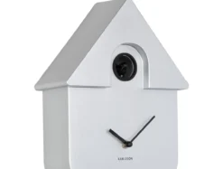 Wall clock Modern Cuckoo ABS metallic silver