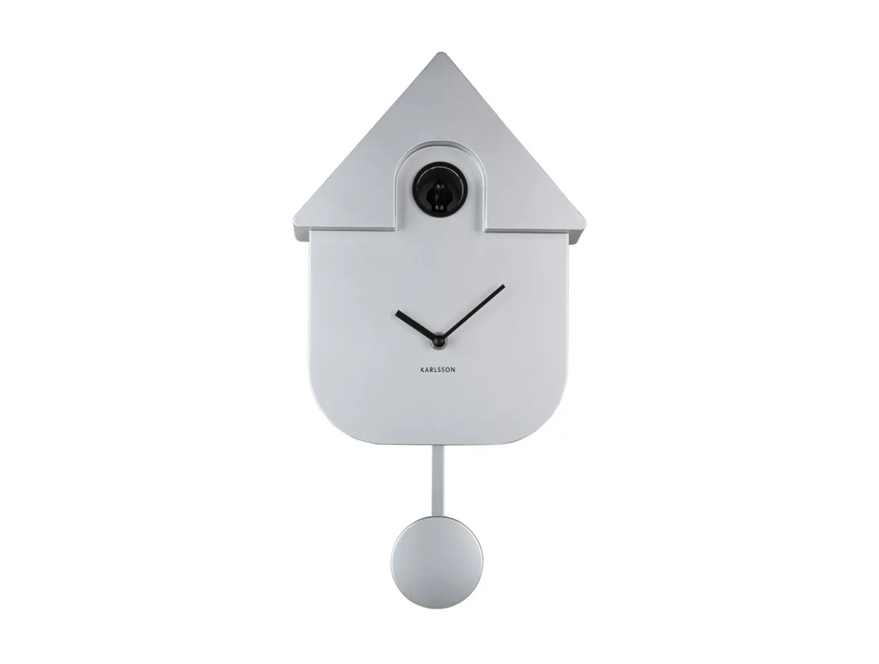 Wall clock Modern Cuckoo ABS metallic silver
