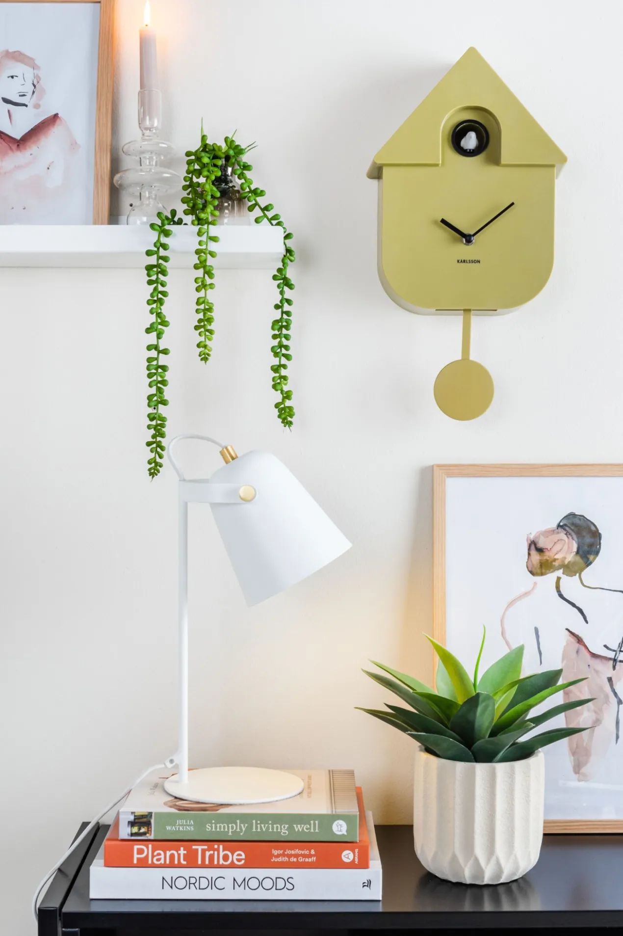 Wall clock Modern Cuckoo ABS ochre yellow