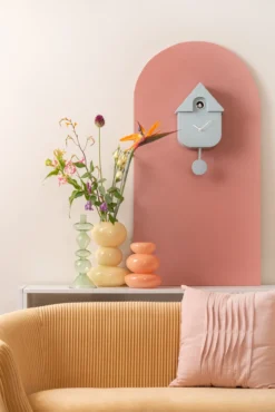 Wall clock Modern Cuckoo ABS soft blue