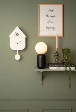 Wall clock Modern Cuckoo ABS white