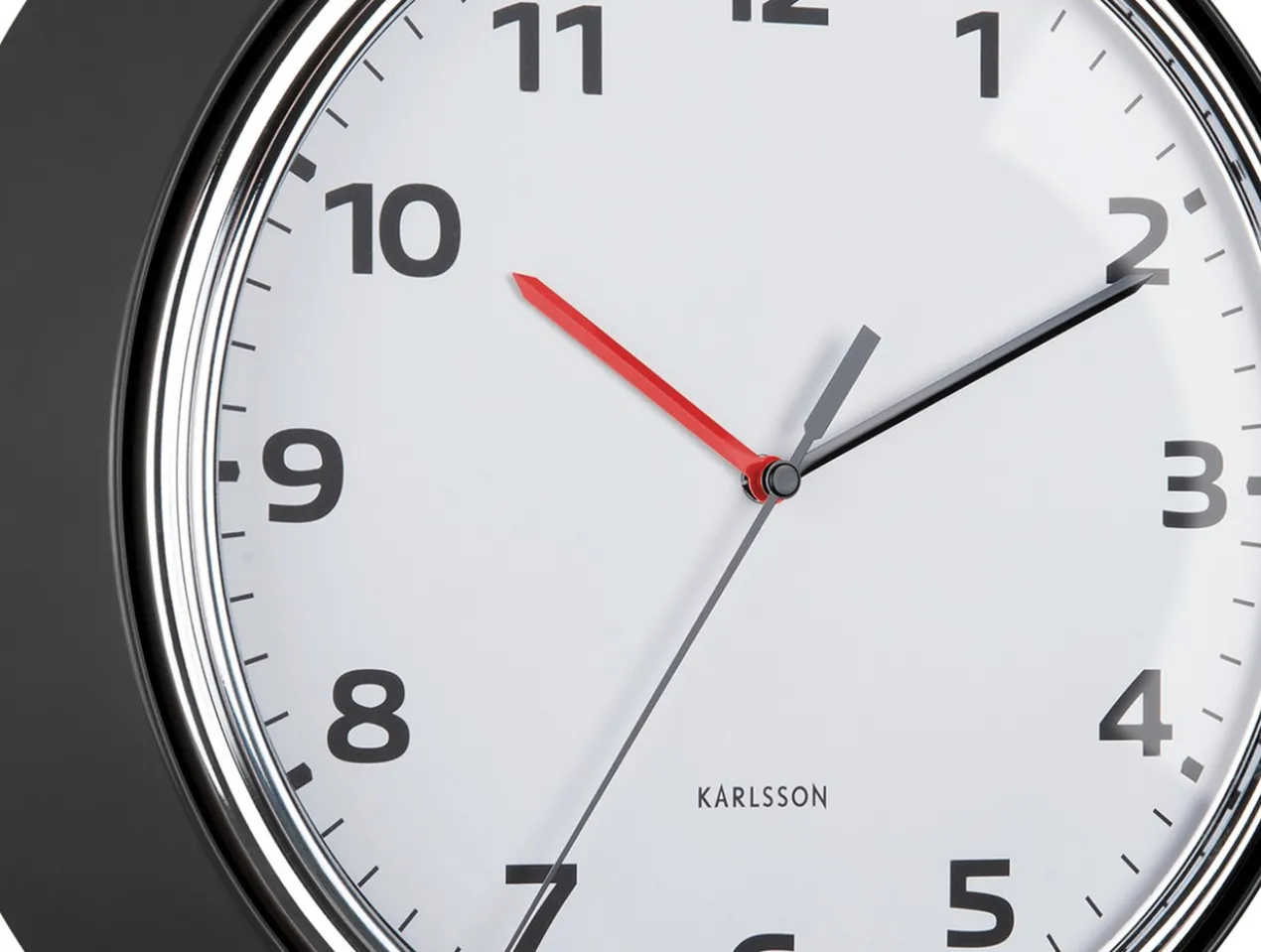 Wall clock Modern Retro black