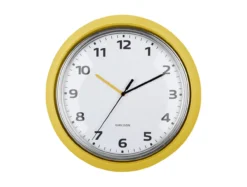 Wall clock Modern Retro bright yellow