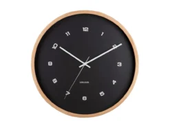 Wall clock Modesta light wood black