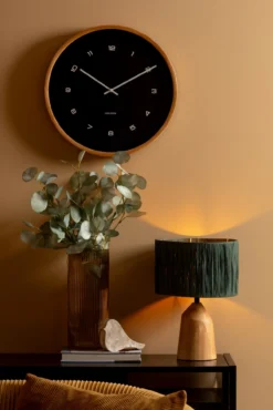 Wall clock Modesta light wood black