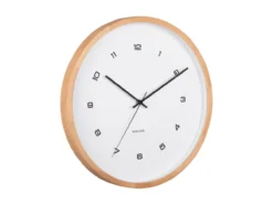 Wall clock Modesta light wood white