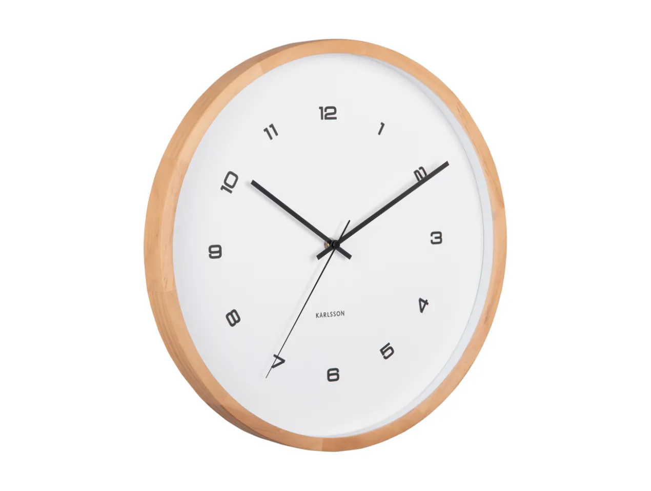 Wall clock Modesta light wood white