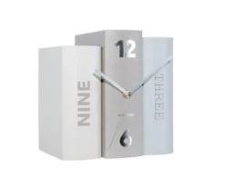 Wall clock Mr. Black numbers steel polished